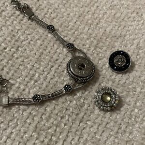 Chic Silver Bracelet with Interchangeable Charms